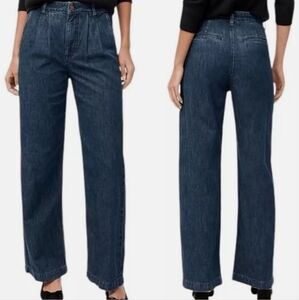 J. Crew Pleated Wide Leg Denim Trouser Jean Size‎ 32  Current Style Trendy